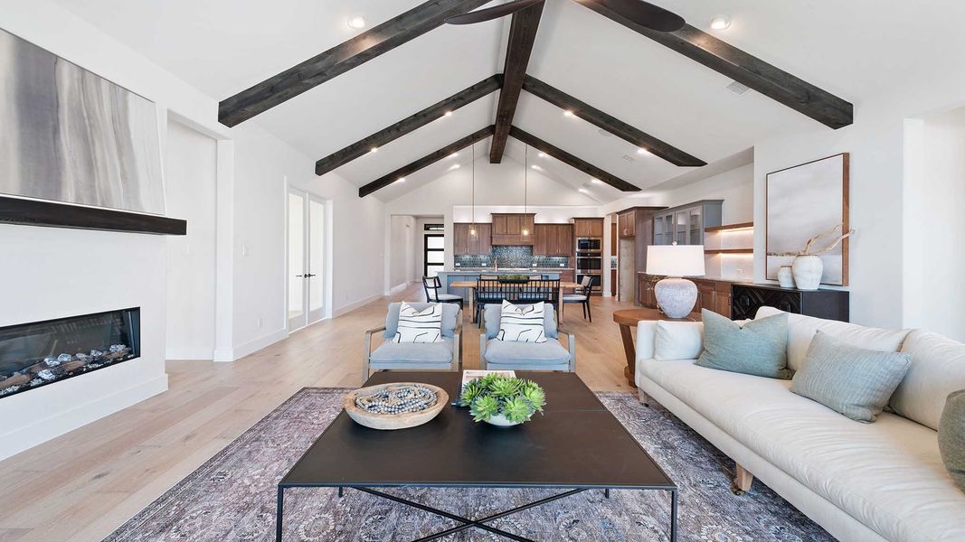 Representative furnished interior of a home built from the 3430W by Perry Homes in Somerset Park, Rockwall (Image 3).