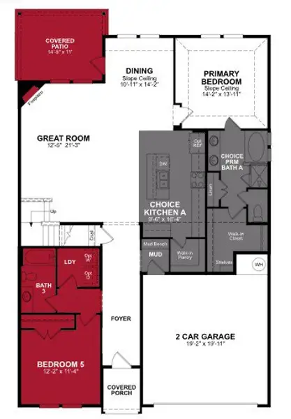 2D floor plan layout of this home in Lake Pointe, Little Elm, TX (Image 3).
