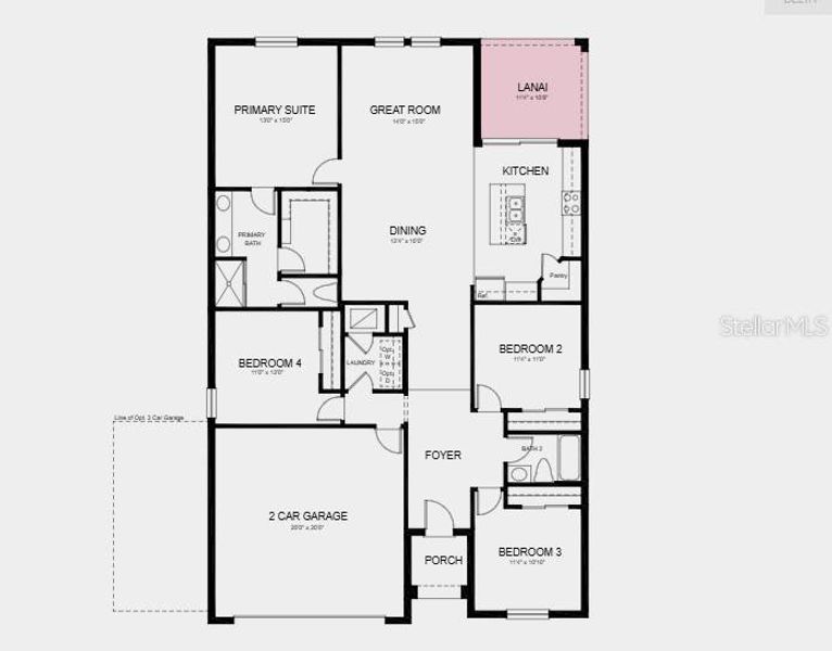 2D floor plan layout of this home in Scenic Terrace, Lake Hamilton, FL (Image 2).