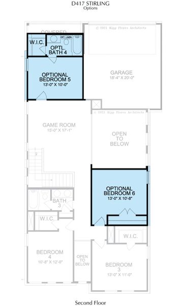 2D floor plan layout for the The Stirling - D417 by Landon Homes in Dominion at Brookhollow, Prosper, TX (Image 3). 2D floor plan layout for the The Stirling - D417 by Landon Homes in Dominion at Brookhollow, Prosper, TX (Image 3).