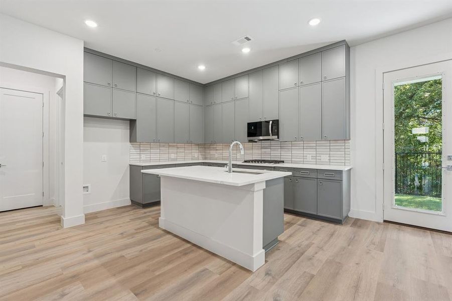 Large kitchen island.