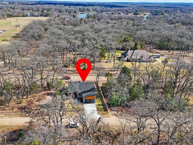 Aerial view of property's location