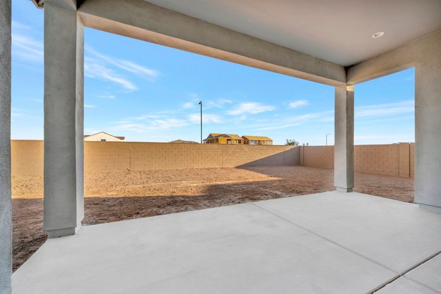 Exterior details and patio area of a home in Tamber at Soleo, San Tan Valley (Image 4).