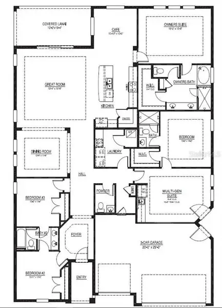 2D floor plan layout of this home in Archers Mill, Ormond Beach, FL (Image 5).