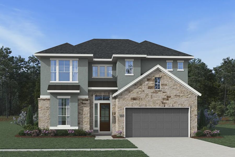 Representative exterior photo of a completed home built from the Acadia by Chesmar Homes in 50' Homesites at Jubilee, Hockley, TX (Image 19).