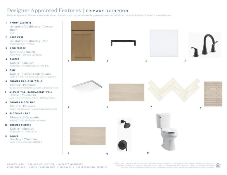 Sample of building materials used in homes in Meadowlark, Murfreesboro (Image 11).