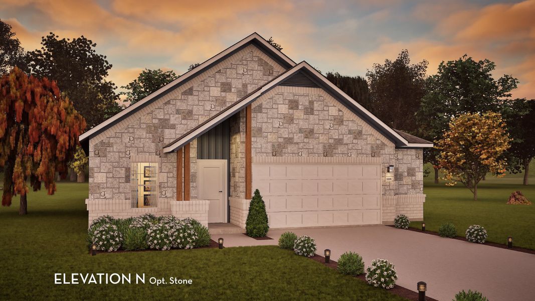 Representative exterior photo of a completed home built from the Pedernales by CastleRock Communities in Paramount, Kyle, TX (Image 21). Representative exterior photo of a completed home built from the Pedernales by CastleRock Communities in Paramount, Kyle, TX (Image 21).