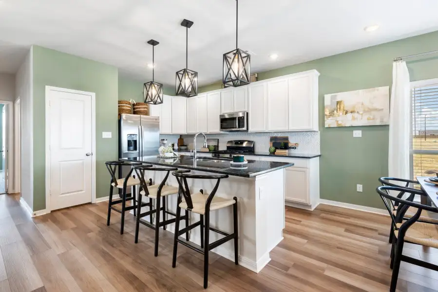 Furnished interior view inside a new home in Heartland at Creek Meadows, College Station (Image 14). Furnished interior view inside a new home in Heartland at Creek Meadows, College Station (Image 14).