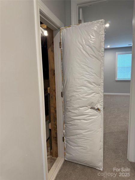 Insulated door at attic