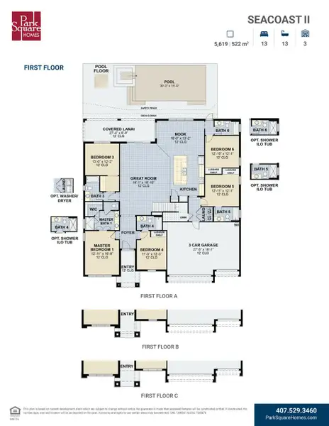 2D floor plan layout for the Seacoast II by Park Square Residential in Windsor Cay Resort, Clermont, FL (Image 3). 2D floor plan layout for the Seacoast II by Park Square Residential in Windsor Cay Resort, Clermont, FL (Image 3).