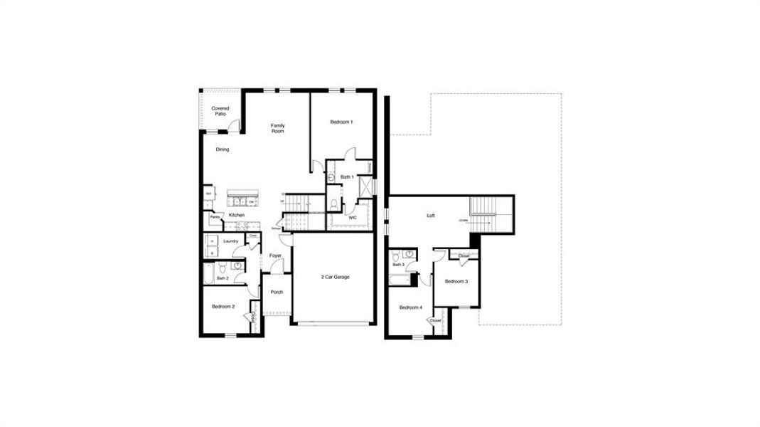 D.R. Horton's  Midland floorplan - All Home and community information, including pricing, included features, terms, availability and amenities, are subject to change at any time without notice or obligation. All Drawings, pictures, photographs, video, square footages, floor plans, elevations, features, colors and sizes are approximate for illustration purposes only and will vary from the homes as built.