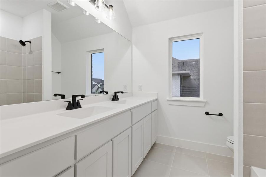 Furnished interior view inside a new home in Pecan Grove, Cross Timber (Image 4).