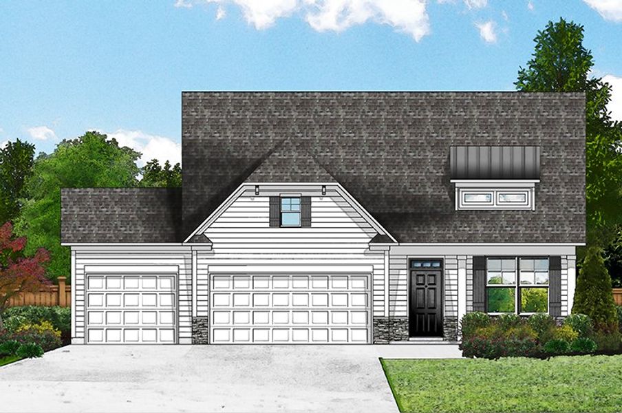 Elevation C6 - 3 Car Garage & Ext. Porch