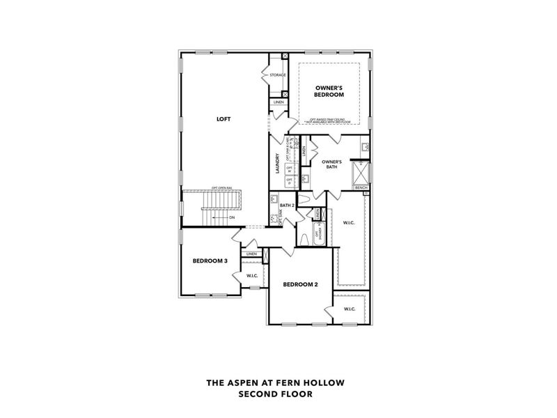 2D floor plan layout for the The Aspen A by Davidson Homes LLC in Fern Hollow, Buford, GA (Image 4).