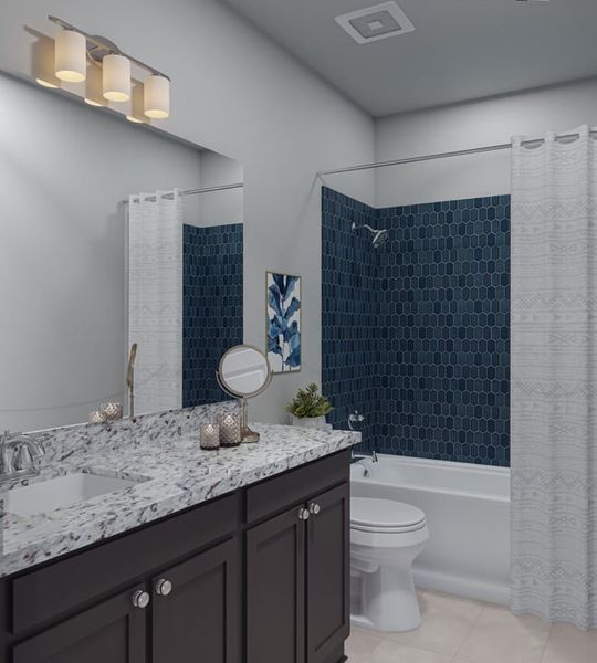 Representative furnished interior of a home built from the Sheldon by Tri Pointe Homes in Park Collection At Wolf Ranch, Georgetown (Image 19).