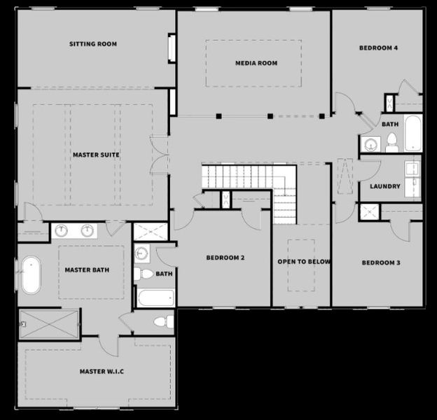 2D floor plan layout for the The Mulberry by Dream Finders Homes in Steeplechase, Hoschton, GA (Image 3). 2D floor plan layout for the The Mulberry by Dream Finders Homes in Steeplechase, Hoschton, GA (Image 3).