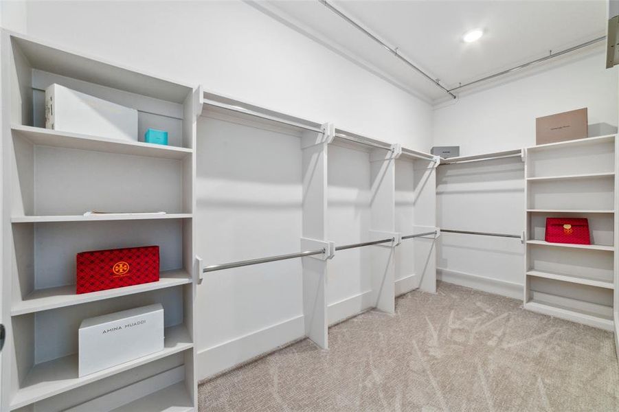 Massive Walk In Closet Has Plenty Of Room For Everything You Have To Fill It. Custom Shelving Throughout