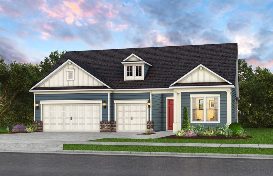 Representative exterior photo of a completed home built from the Anniston by Pulte Homes in Fiddler's Cove, Kingsland, GA (Image 3).