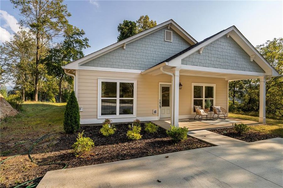 Front exterior of a new home in , East Ellijay, GA, highlighting curb appeal (Image 21).