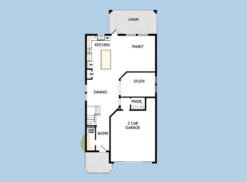 2D floor plan layout for the The Sneed by David Weekley Homes in Persimmon Place – Garden Series, Wesley Chapel, FL (Image 6).
