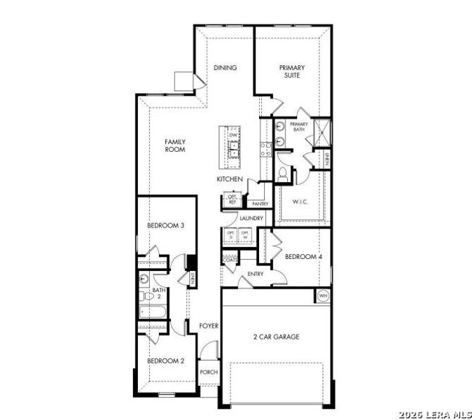 2D floor plan layout of this home in Carmel Ranch, Schertz, TX (Image 3).