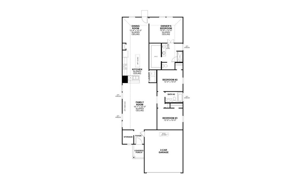 2D floor plan layout of this home in Lane Ranch, Sanger, TX (Image 2).