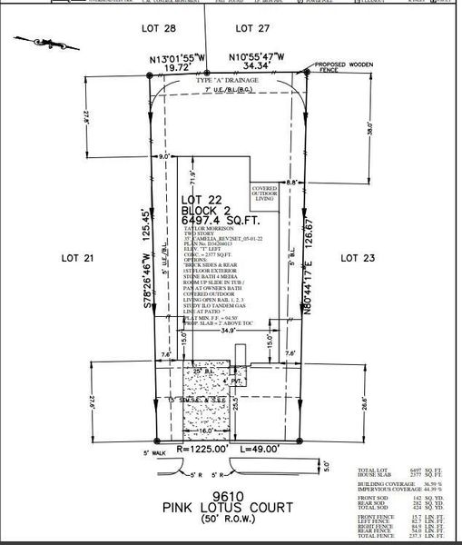9610 Pink Lotus Court preliminary plot plan 9610 Pink Lotus Court preliminary plot plan