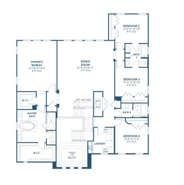 2D floor plan layout for the Madeira III by Homes by WestBay in Pasadena Woods, Wesley Chapel, FL (Image 4). 2D floor plan layout for the Madeira III by Homes by WestBay in Pasadena Woods, Wesley Chapel, FL (Image 4).