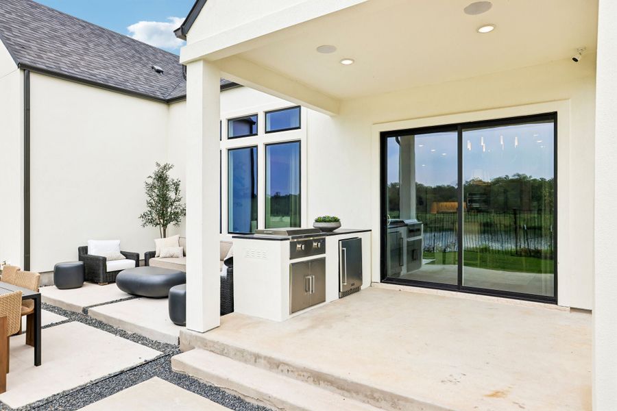 Representative exterior details of a home built from the 5051 by Risewell Homes in Freedom at Anthem, Kyle (Image 3).