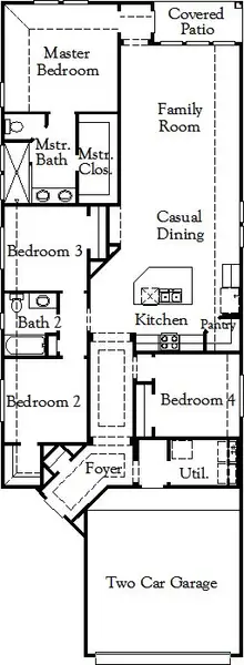 2D floor plan layout for the Kinney by Coventry Homes in Heartland, Heartland, TX (Image 3). 2D floor plan layout for the Kinney by Coventry Homes in Heartland, Heartland, TX (Image 3).