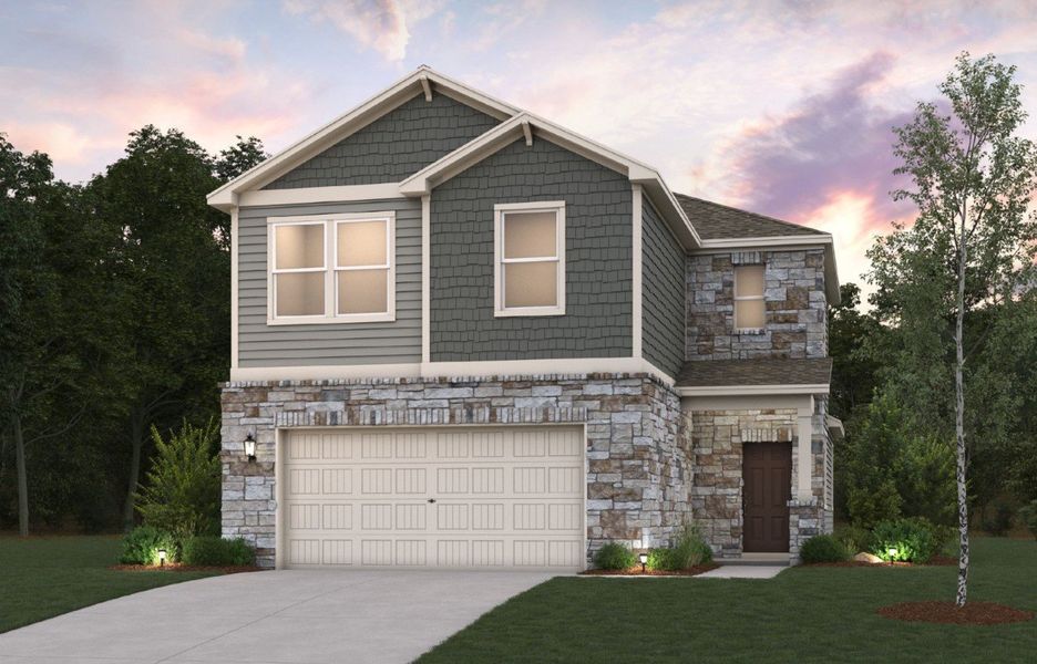 A house with a garage. A house with a garage.