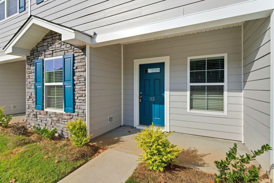 Representative exterior details of a home built from the Palmetto II by McGuinn Homes in Clarke Townes, Anderson (Image 3).