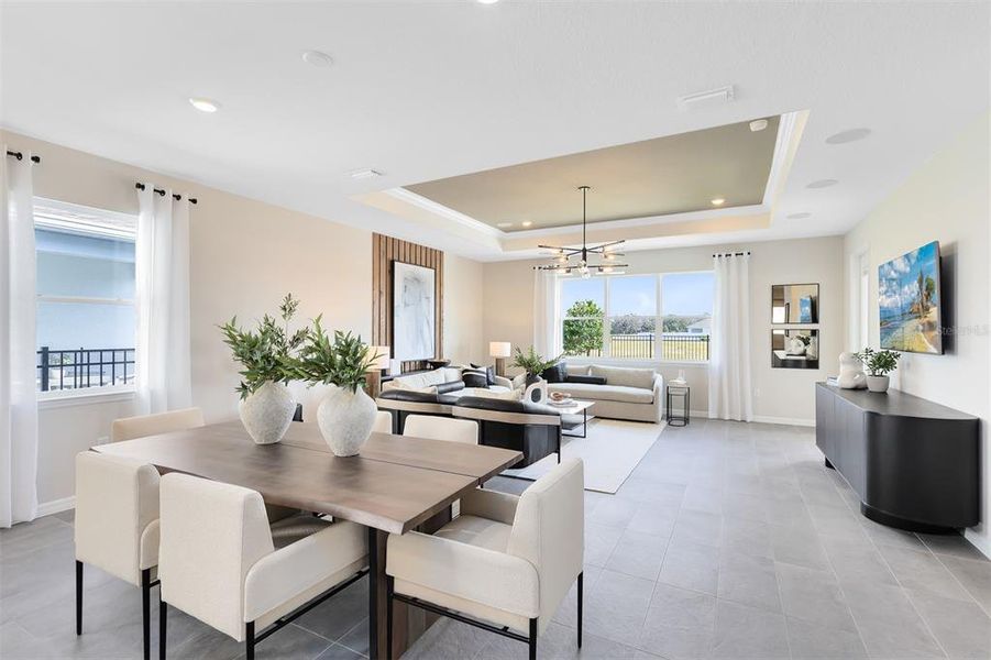 Model Home Design Only. Pictures and furnishings are for illustrative purposes only. Elevations, colors and options may vary. Furniture is for model home staging only.