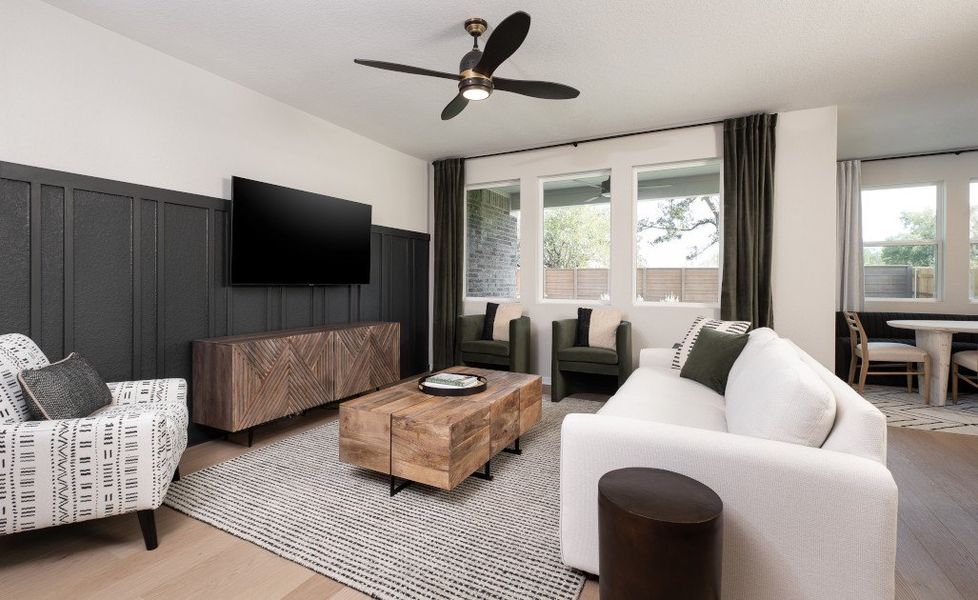 Representative furnished interior of a home built from the Winchester by Ashton Woods in Willow Springs, Buda (Image 8). Representative furnished interior of a home built from the Winchester by Ashton Woods in Willow Springs, Buda (Image 8).