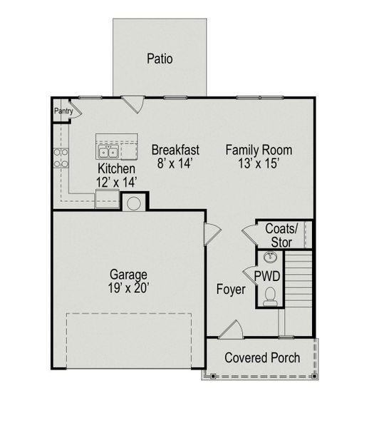 2D floor plan layout of this home in Cedar Meadows, Monroe, NC (Image 3).