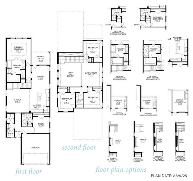 2D floor plan layout for the Katy 2572 by J. Patrick Homes in Grange 40' Homesites, Katy, TX (Image 3).