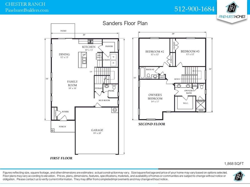 2D floor plan layout of this home in Chester Ranch Place, Round Rock, TX (Image 3). 2D floor plan layout of this home in Chester Ranch Place, Round Rock, TX (Image 3).