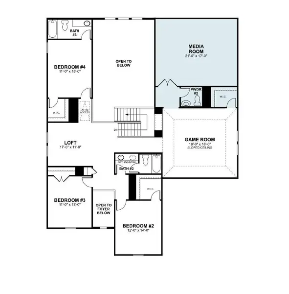 2D floor plan layout of this home in Edgewood, Leander, TX (Image 5).