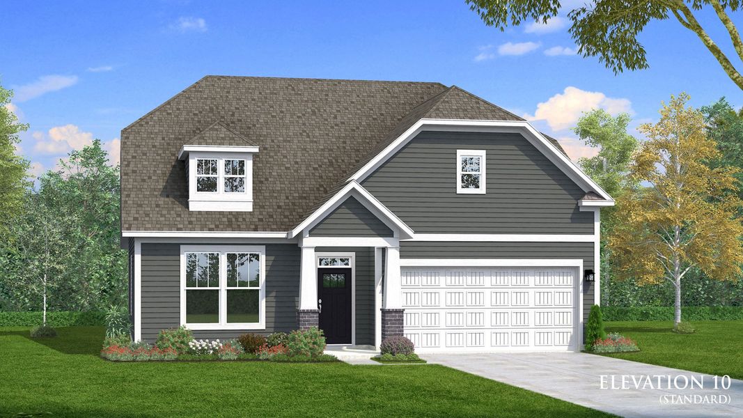 Representative exterior photo of a completed home built from the Cooper 3 by DRB Homes in Pelham Crossing, Greenville, SC (Image 24).