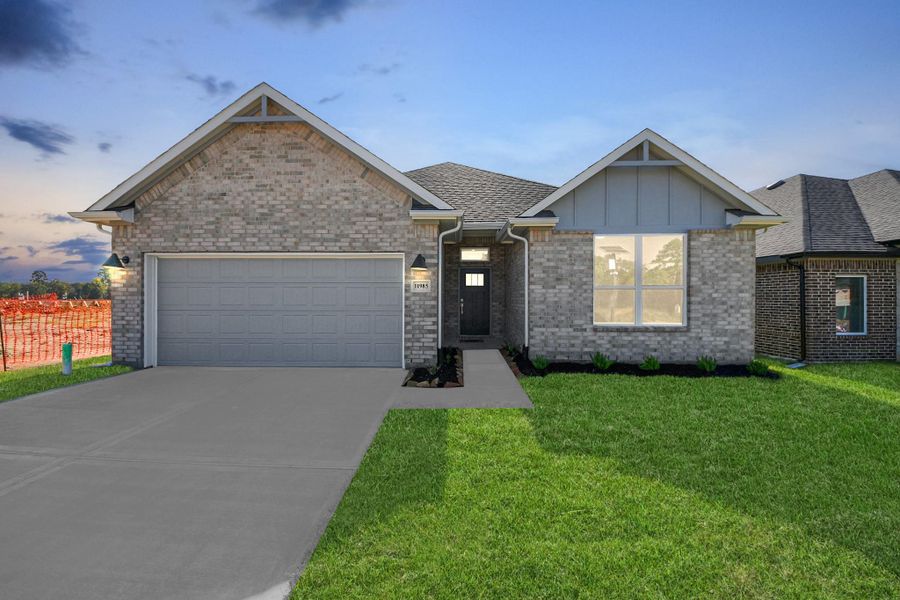 Front exterior of a new home in Lexington Heights, Willis, TX, highlighting curb appeal (Image 23). Front exterior of a new home in Lexington Heights, Willis, TX, highlighting curb appeal (Image 23).