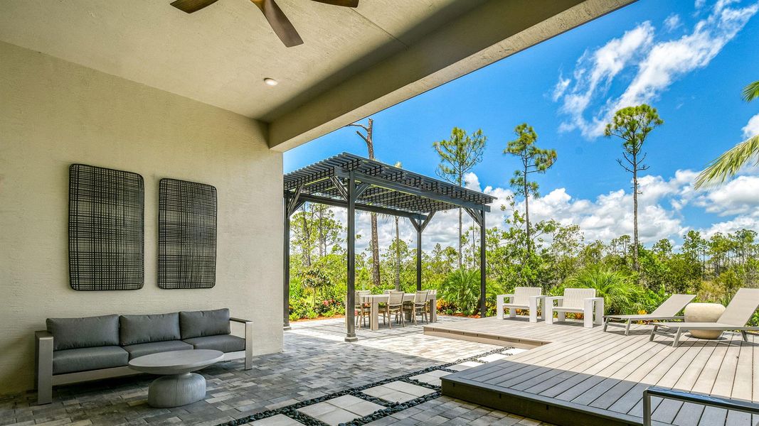 Exterior details and patio area of a home in Mosaic, Port St. Lucie (Image 22). Exterior details and patio area of a home in Mosaic, Port St. Lucie (Image 22).