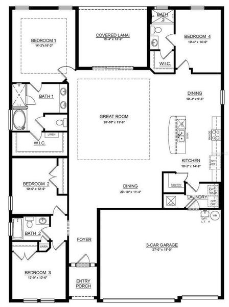 2D floor plan layout of this home in , Dade City, FL (Image 4).