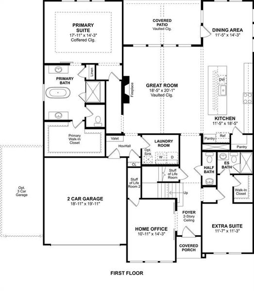 2D floor plan layout of this home in Heath Golf & Yacht Estates, Heath, TX (Image 3).
