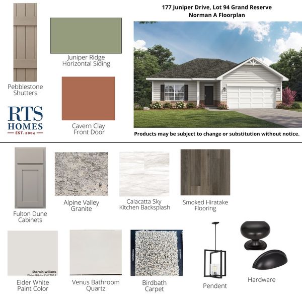 2D floor plan layout of this home in Grand Reserve, Hinesville, GA (Image 3).