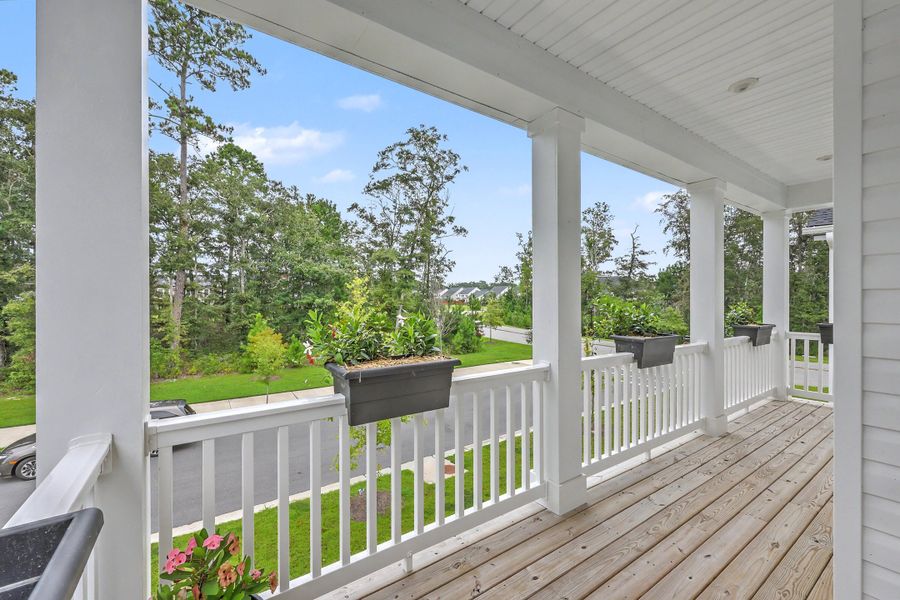 Exterior details and patio area of a home in Limehouse Village: Row Collection, Summerville (Image 30).