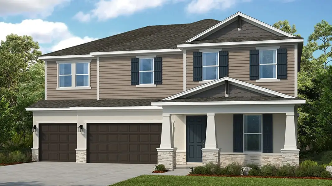 Representative exterior photo of a completed home built from the Carmel by Taylor Morrison in Victoria Lakes, Odessa, FL (Image 7).