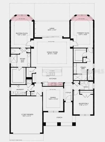 Additional Highlights Include: Gourmet kitchen, 8' interior doors, bay window at primary suite and second suite, outdoor kitchen rough-in, pre plumb and install for laundry sink and faucet.