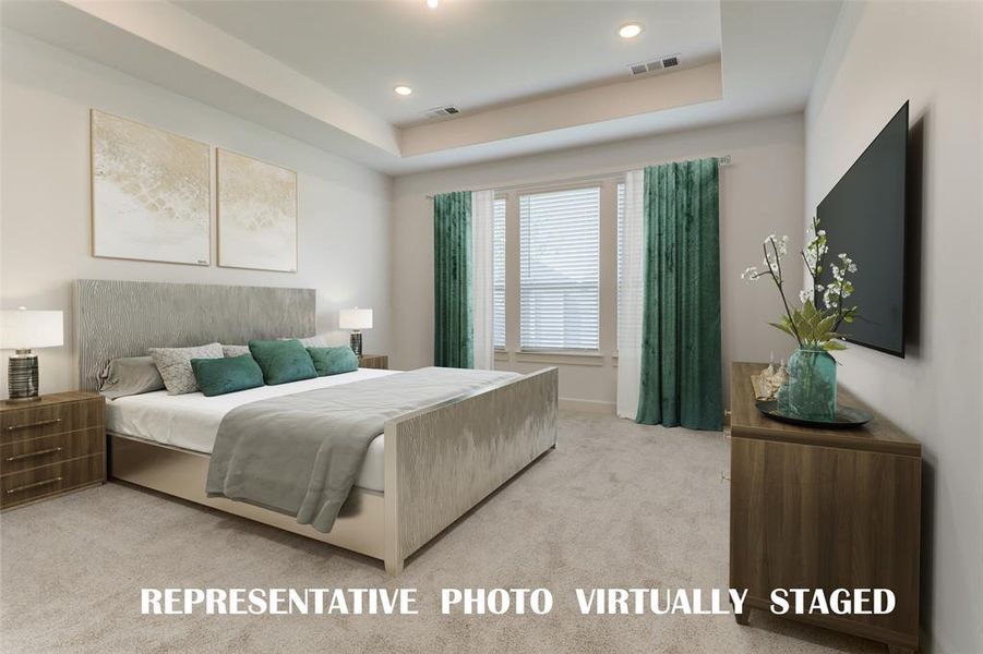 A peaceful and relaxing owner's retreat awaits you in our Juliet floor plan!  REPRESENTATIVE PHOTO VIRTUALLY STAGED.