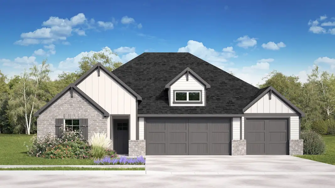Front exterior of a new home in Trails of Windcrest, Fredericksburg, TX, highlighting curb appeal (Image 1). Front exterior of a new home in Trails of Windcrest, Fredericksburg, TX, highlighting curb appeal (Image 1).