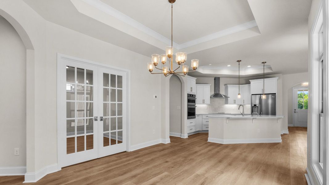 Spacious, unfurnished interior of a new home in Courtyards by Carrell, Ocean Isle Beach (Image 18). Spacious, unfurnished interior of a new home in Courtyards by Carrell, Ocean Isle Beach (Image 18).